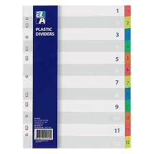 Bìa Phân Trang Nhựa 12 Số